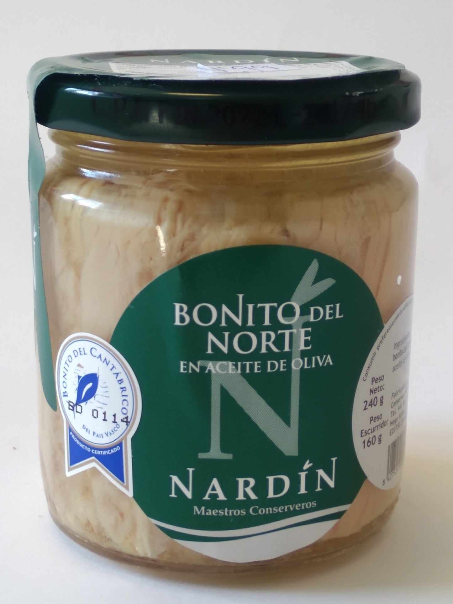 Bonito del Norte Nardín, lomos en bote pequeño.