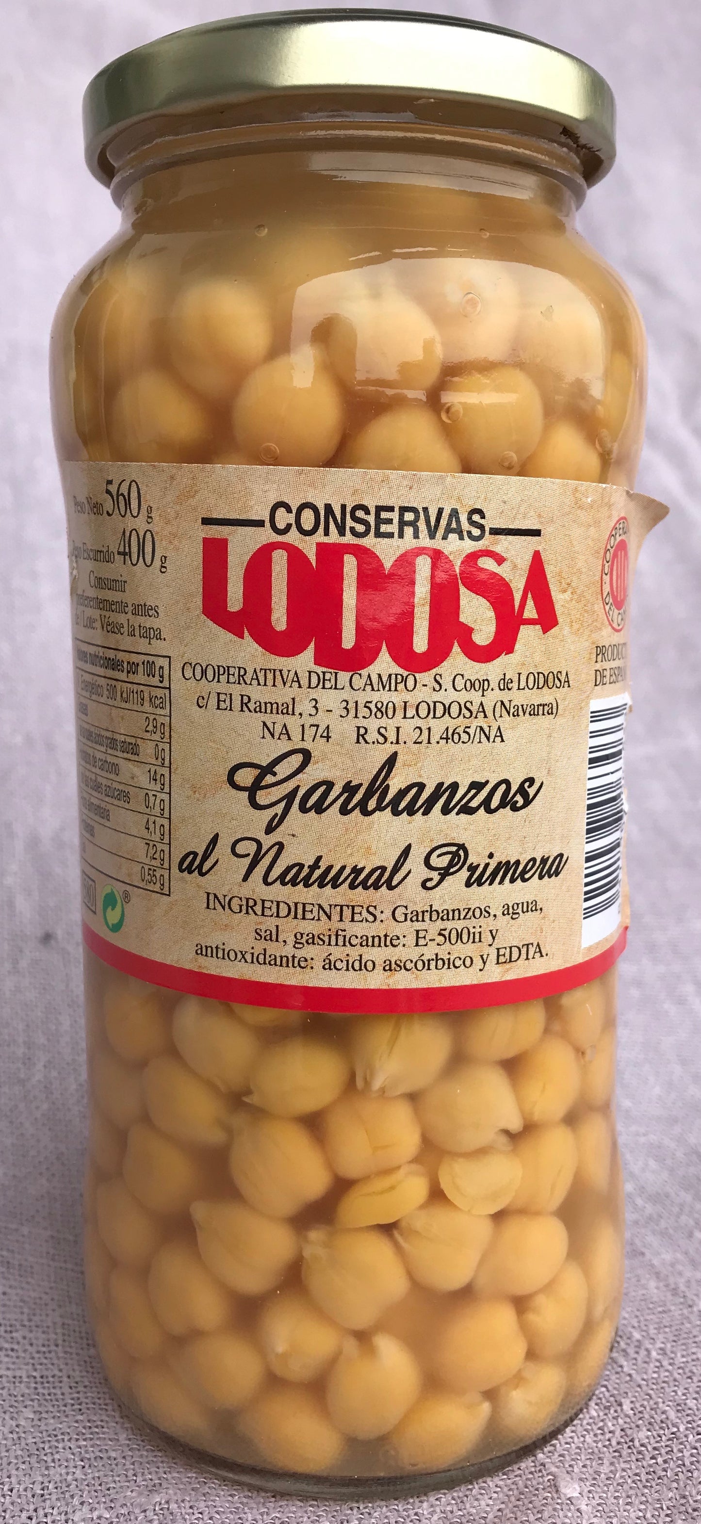 Garbanzos de Lodosa al Natural Primera