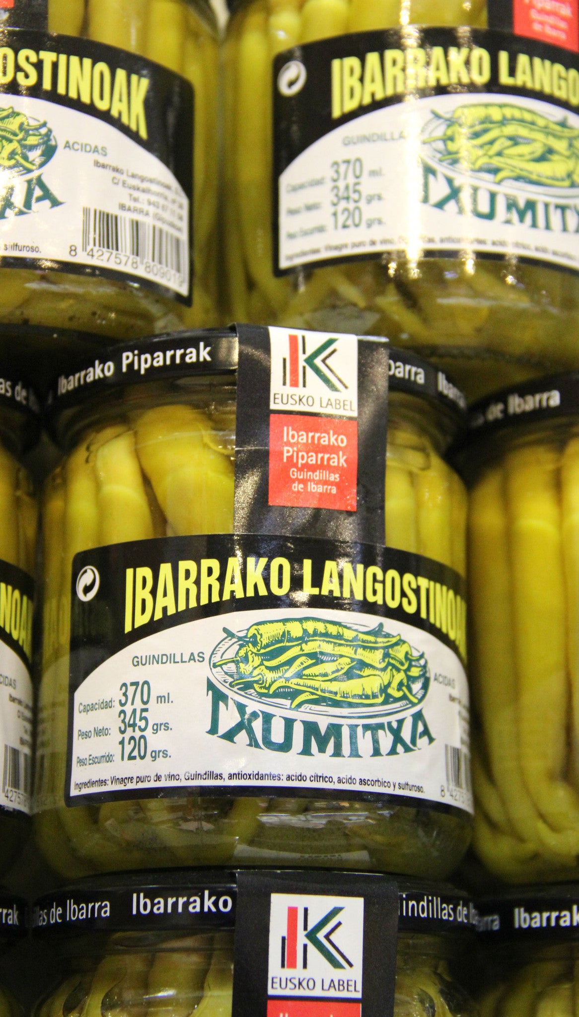 Guindillas de Ibarra Txumitxa. Eusko Label